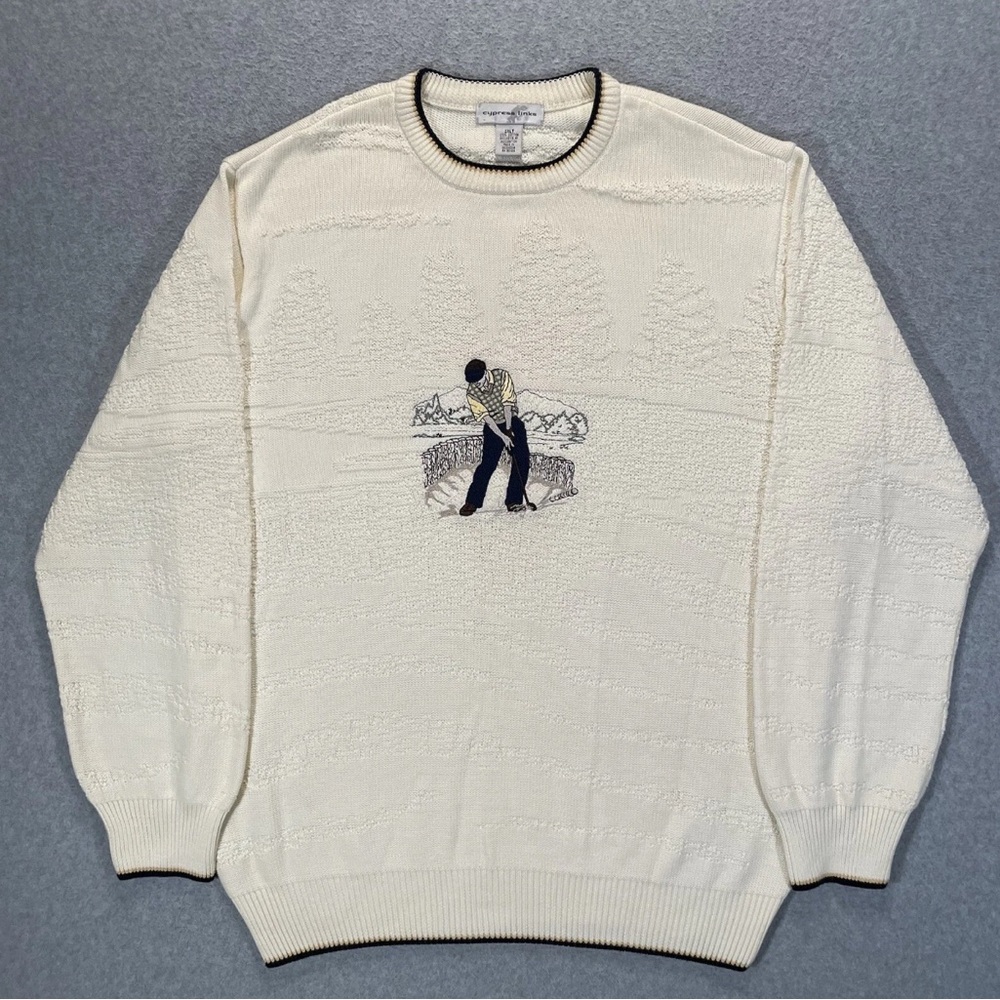 VTG Cypress Links Embroidered Golfer Pullover Sweater XLT Grandpacore